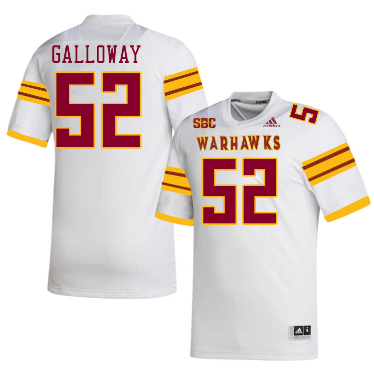 #52 Daz Galloway Louisiana-Monroe Warhawks College Football Jerseys Stitched-White